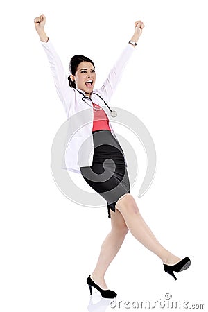 Happy doctor woman expresses smile Stock Photo