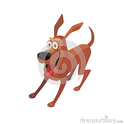 Happy dog running Vector Illustration