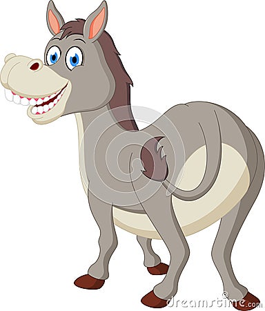 Happy donkey cartoon Vector Illustration