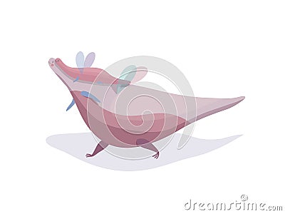 Happy dragon with baby. Maternity and care. Vector Illustration