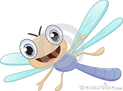 Happy dragonfly cartoon Vector Illustration