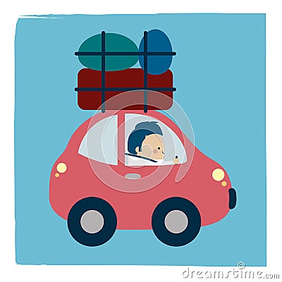 Happy driver holiday Vector Illustration