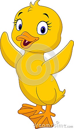 Happy duck cartoon Vector Illustration