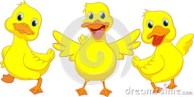 Happy duck cartoon Vector Illustration