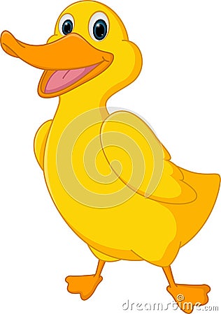 Happy duck cartoon Vector Illustration