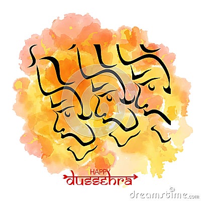 Happy Dussehra background with Ravana. Stock Photo