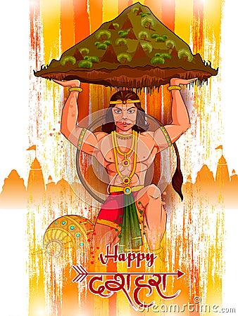 Happy Dussehra background showing festival of India Vector Illustration