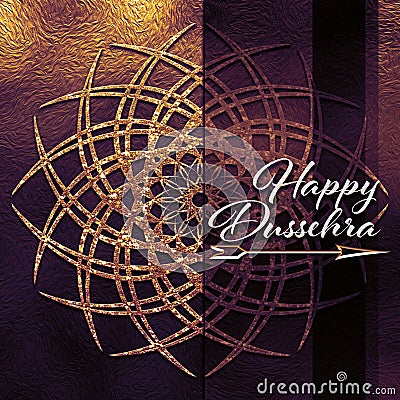 Happy Dussehra festive background. Bright Mandala artwork on background. Handmade digital illustration. Cartoon Illustration