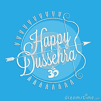 Happy Dussehra lettering Vector Illustration