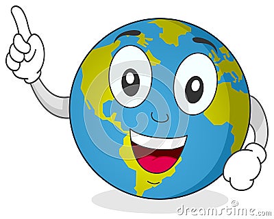 Happy Earth Character Vector Illustration