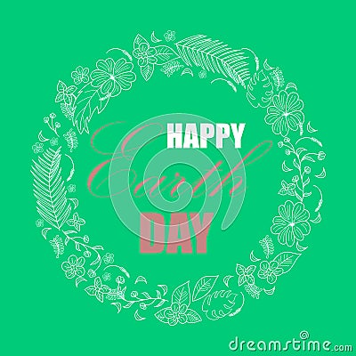 Happy Earth Day background. Vector Illustration