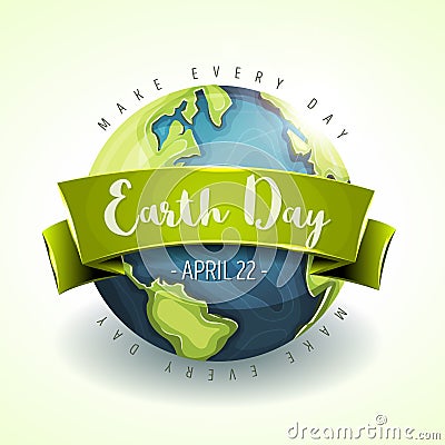 Happy Earth Day Banner Vector Illustration