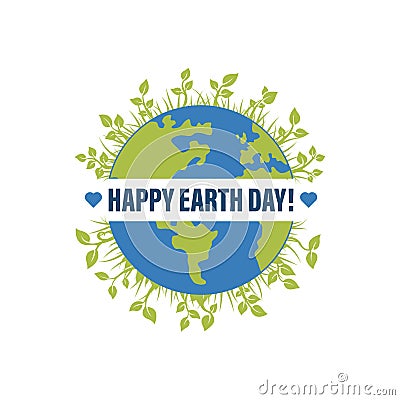 Happy Earth Day Banner Illustration of a happy earth day banner, for environment safety celebration Vector Illustration