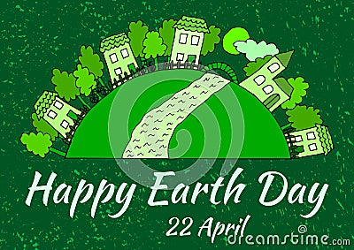 Happy Earth day banner poster Vector Illustration