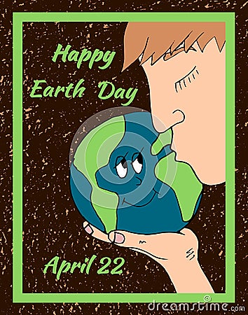 Happy Earth day banner poster Vector Illustration