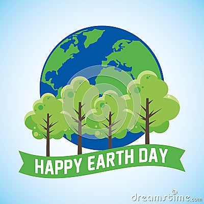 Happy earth day card Vector Illustration