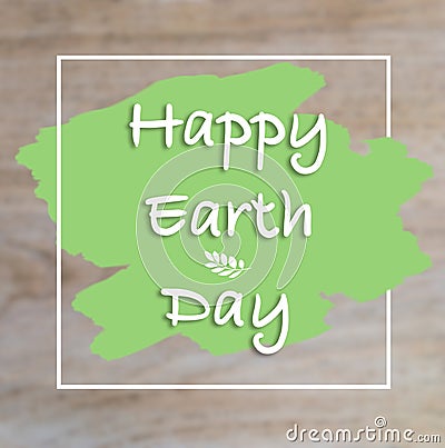 Happy Earth Day hand lettering card, background. Stock Photo