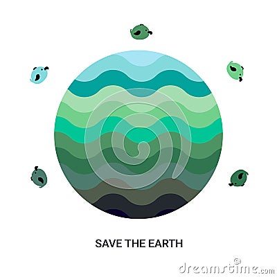 Happy Earth Day Illustration, banner for environment safety celebration . Vector Illustration