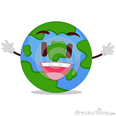 Happy Earth Mascot Vector Illustration