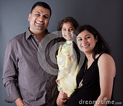 Happy East Indian Family Stock Photo