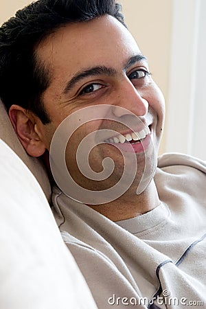 Happy East-Indian man Stock Photo