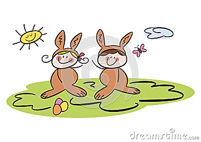 Happy Easter! Cartoon Illustration