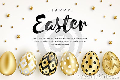 Happy Easter banner horizontal Vector Illustration