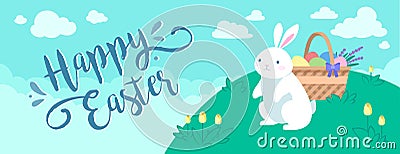 Happy Easter banner Vector Illustration