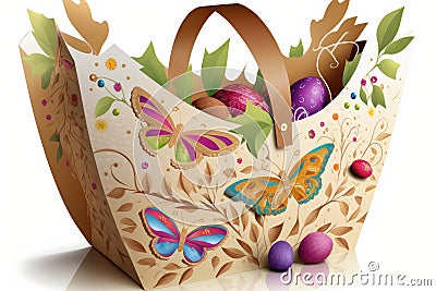Happy Easter Easter basket designs Paper Bag Basket Stock Photo