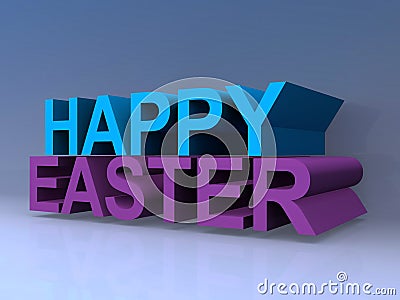 Happy easter on blue Stock Photo