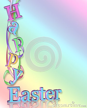 Happy Easter Border Cartoon Illustration