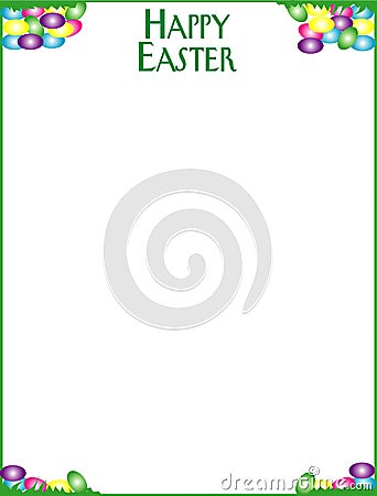 Happy Easter border with vector format available Stock Photo