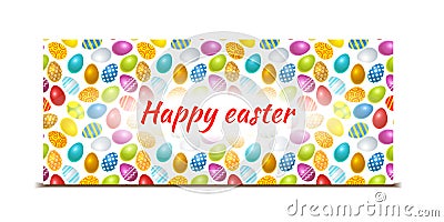 Happy Easter bright banner with colourful eggs Stock Photo