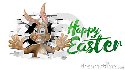Happy Easter Bunny Rabbit Vector Illustration