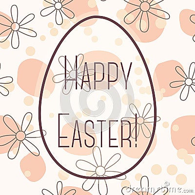 Happy Easter card with egg banner simple Vector Illustration