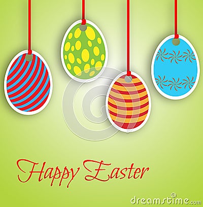 Happy Easter card with eggs Vector Illustration