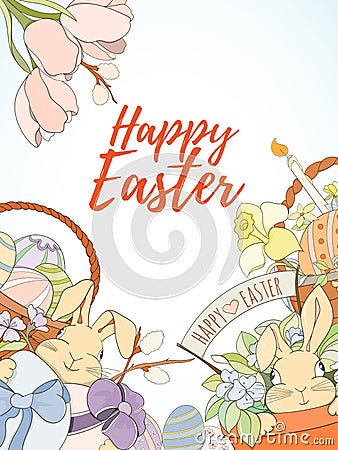 Happy Easter card Vector Illustration