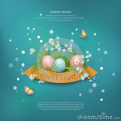 Happy Easter Card Vector Illustration