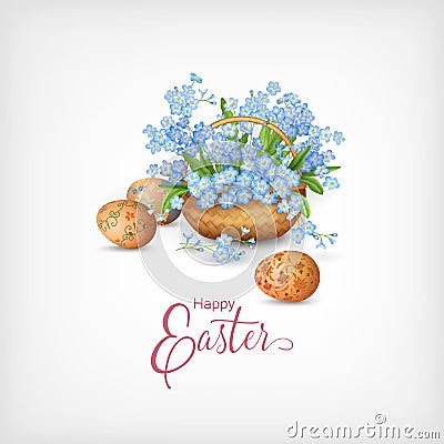 Happy Easter Card Vector Illustration