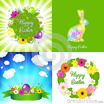 Happy Easter Cards Vector Illustration