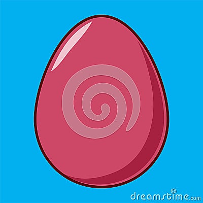 Happy Easter clean egg icon for text. Spring holidays in April. Gift. Seasonal celebration. Vector Illustration