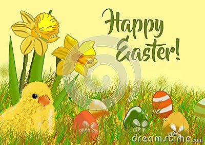 Happy Easter digital Card for well wishes Stock Photo