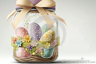 Happy Easter Easter basket designs Mason Jar Basket Stock Photo
