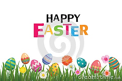 Happy easter egg background template.Can be used for greeting ca Vector Illustration