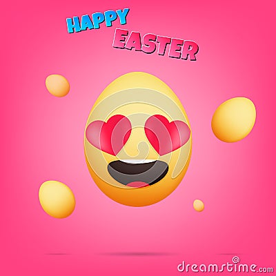 Happy Easter. Egg emoji in cartoon style. Vector Illustration
