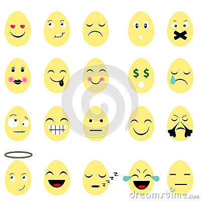 Happy Easter egg emojies Vector Illustration