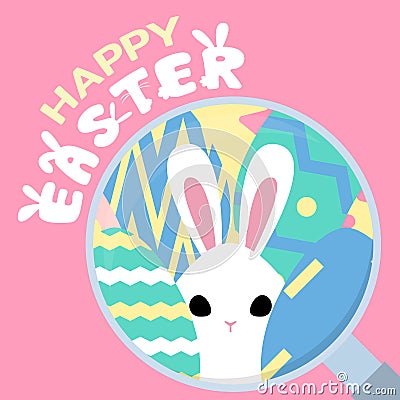 Happy easter egg hunt greeting template background Vector Illustration