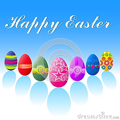 Happy Easter - Eggs Vector Illustration