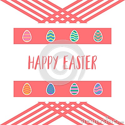 Happy easter eggs design icons set background Vector Illustration