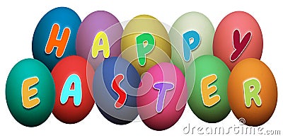 Happy Easter Eggs Stock Photo